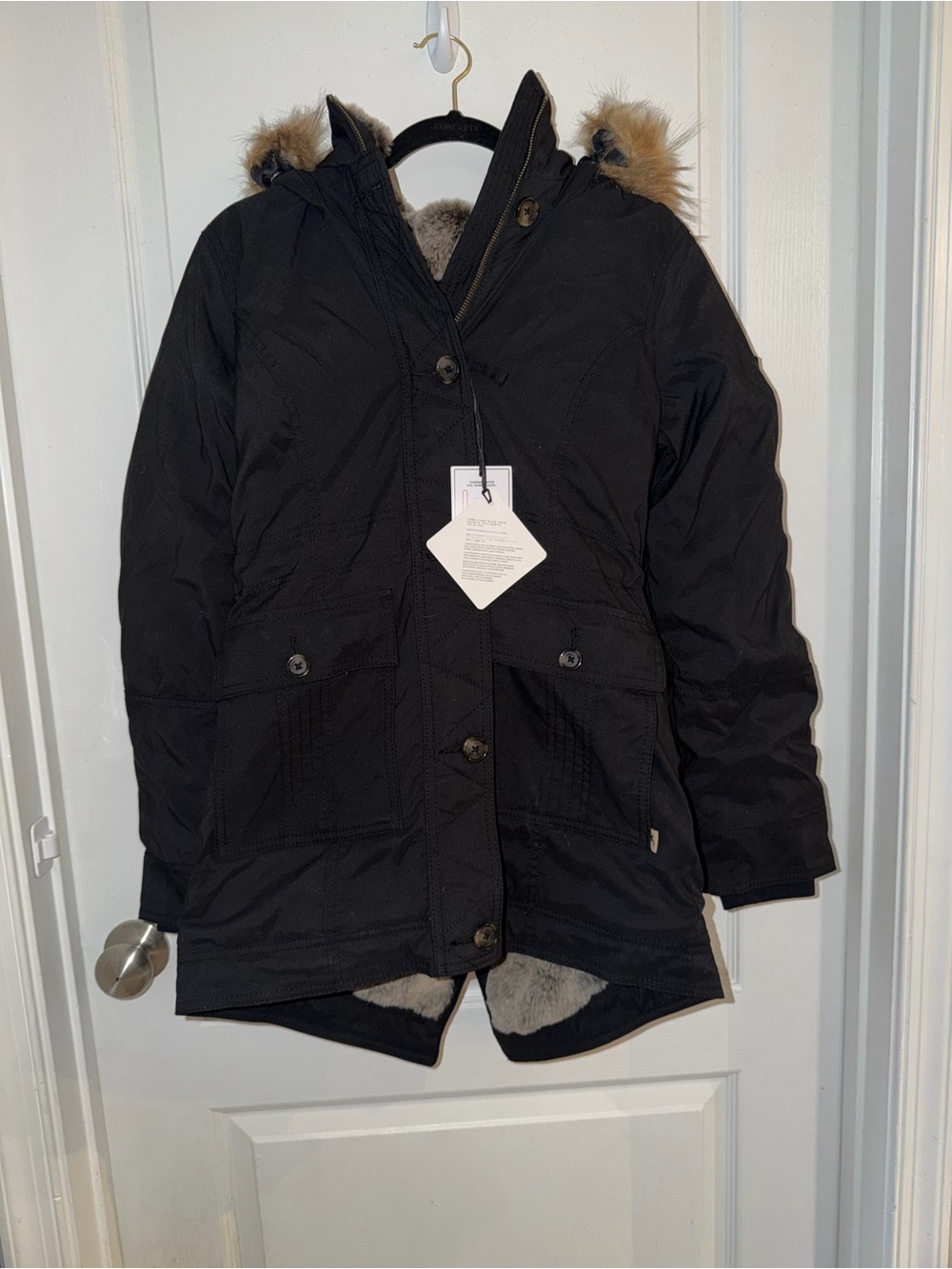 Hollister fur lined winter parka, NWT
